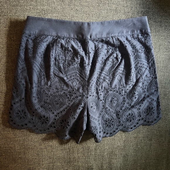 LOFT Navy Cotton Eyelet Shorts - Picture 3 of 4